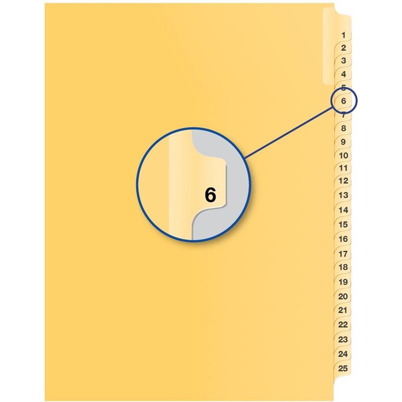 Image Individual Numerical Litigation Index Dividers